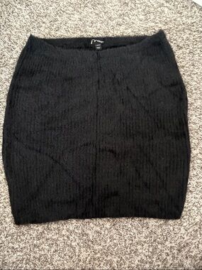 art class Black Fuzzy Knit Pencil Skirt